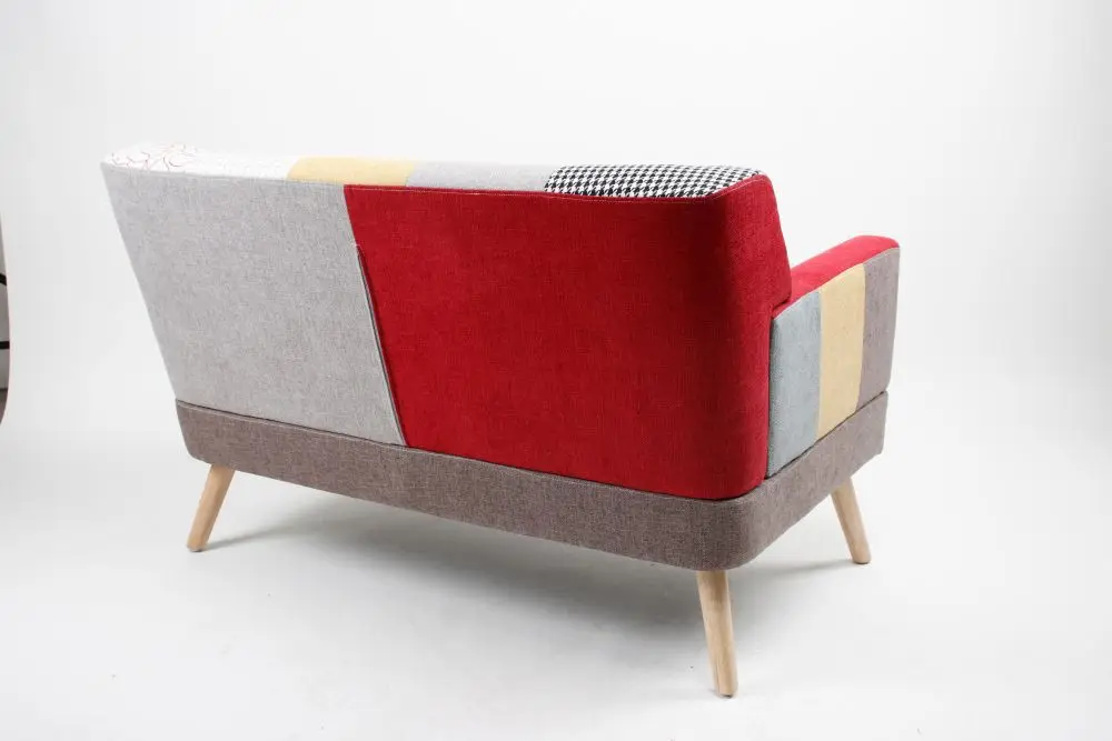 Mid for Century Modern Green Velvet 2-Seater Sofa Retro Style Home Office Loveseat Wooden Legs Elegant Small Spaces Living Room details