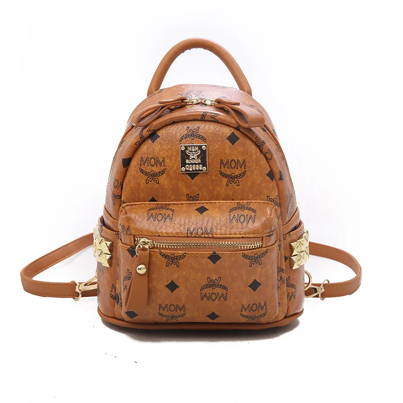 Wholesale Newest style fashion custom women pu girl pink letter mom designer  mini backpack purse From m.