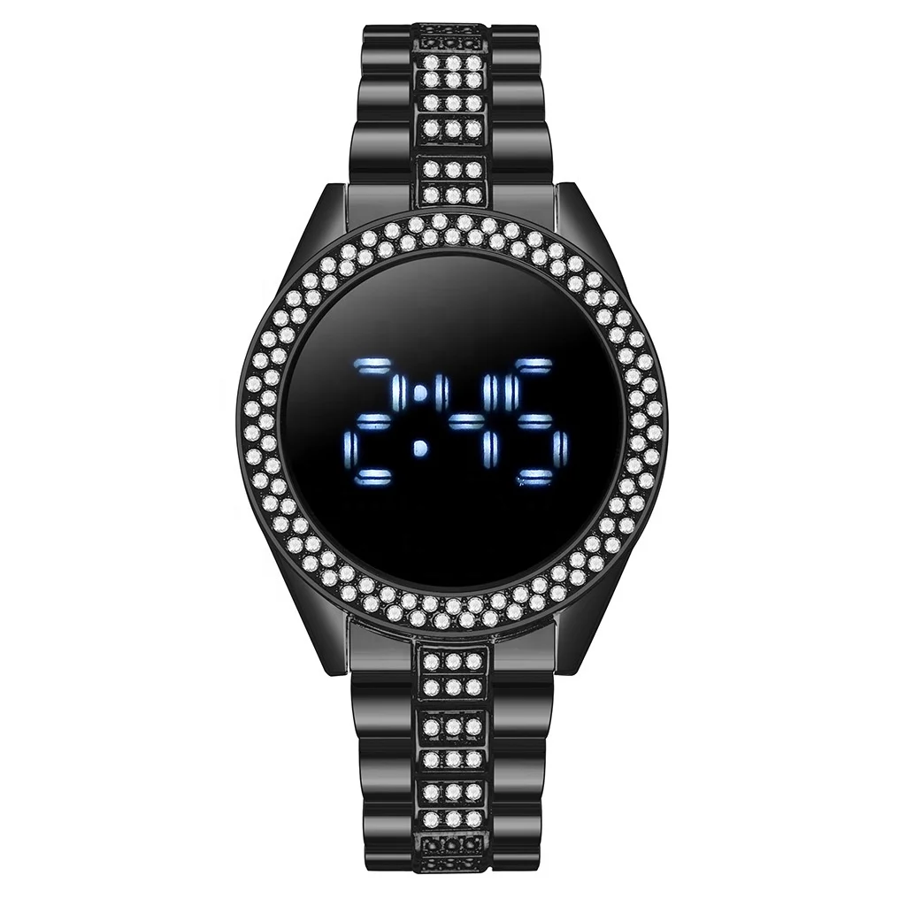 Orologio a LED Rotondo, Orologio a LED Durevole con Ampio Display, Orologio a LED Digitale Alla Moda per Ragazze, Donne, Adulti, Rosso (Rosso