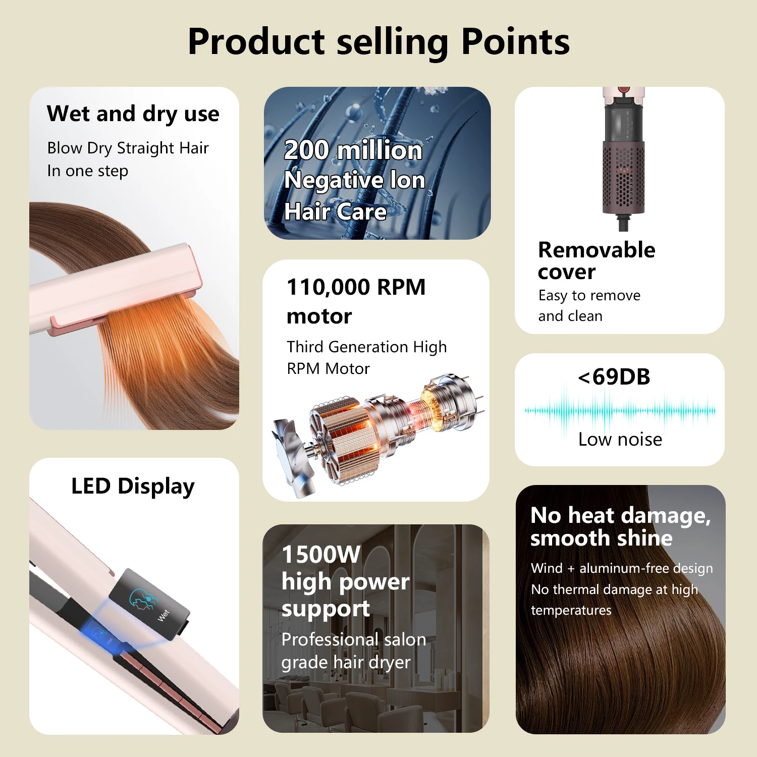 Flat Iron Multi Styler Airstyler Air Blow Dryer Wet to Dry Plancha  