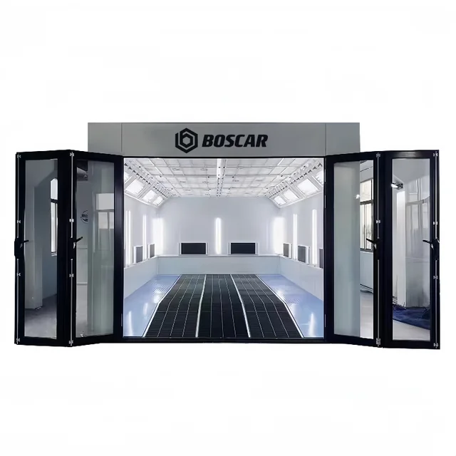 30ft*14ft Luxury Spray Booth 9mx4.5m Electric/Diesel Heating Car Paint Booth Fully glass gate Baking Oven Spray Booth