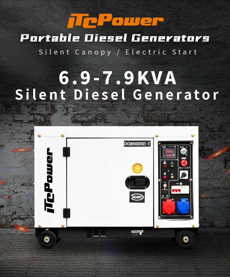 New design !  6kva 7kva 8kva electric silent diesel generator
