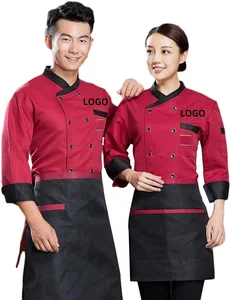 High Quality Professional Custom logo Unisex Classic Waiter Hotel Chef Jacket Restaurant Uniforms Breathable Chefs Kitchen Coat