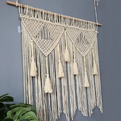 Hand-woven Bohemian Tapestry Wall Hanging Door Curtain Nordic Dream Catcher Tapestry Bedroom Living Room Wedding Decorate Hand-