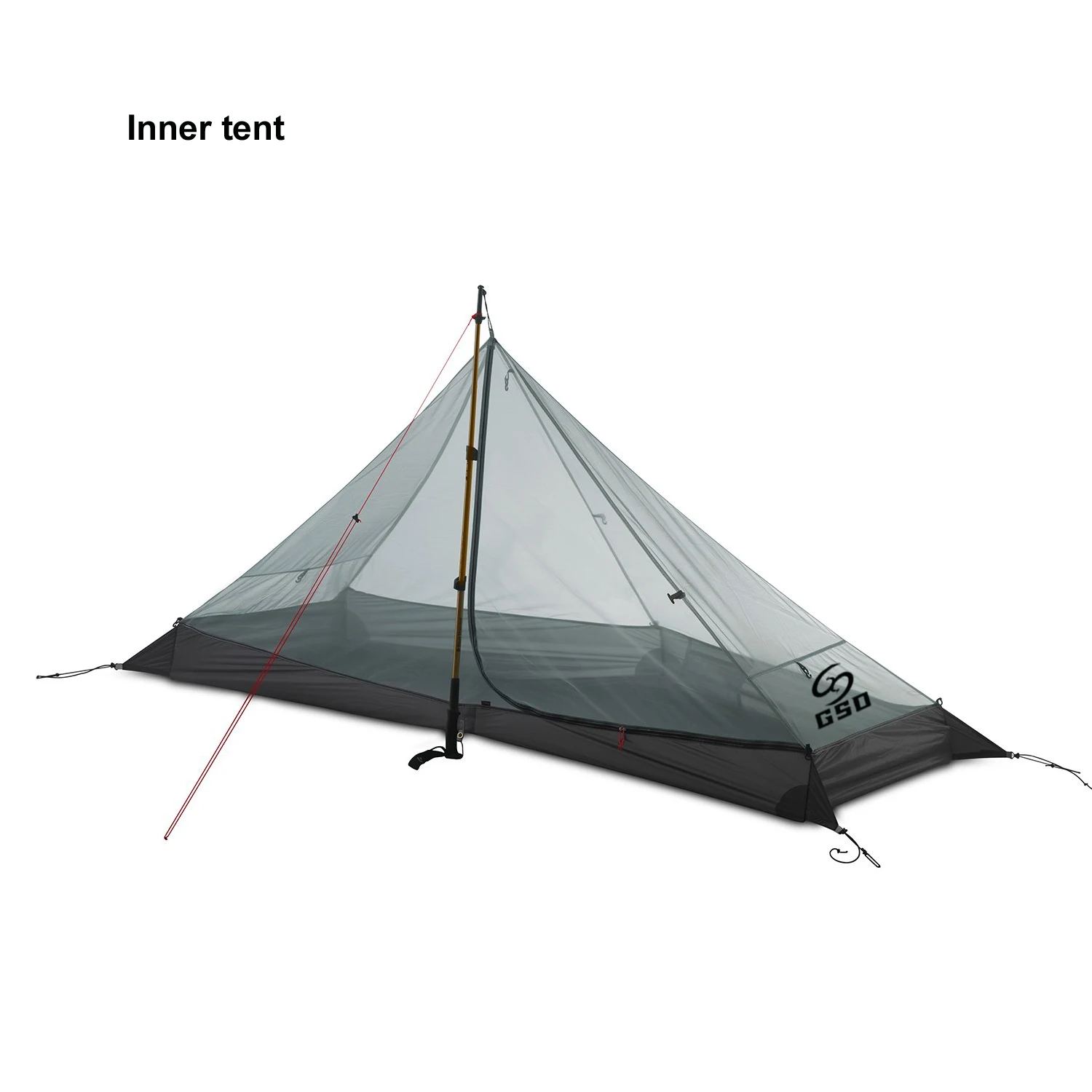 GodsWord One Person Nylon Silicon Ultralight Tent With Trekking Stick Support Outdoor All Season Hiking Backpacking Pyramid Tent