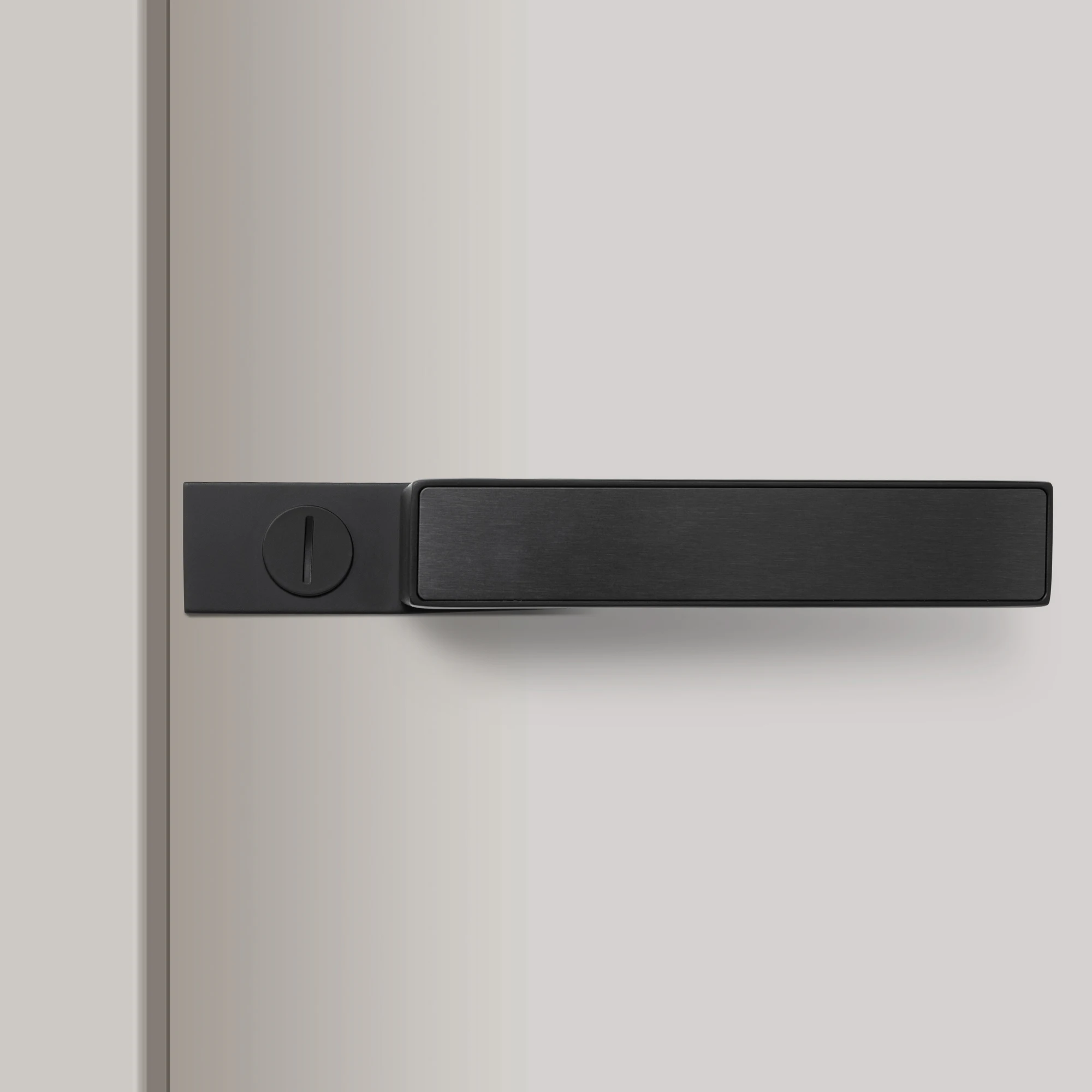 Gooki Minimalist Matte Black Bathroom Door Handles Privacy Lock Without Key For Wooden Doors