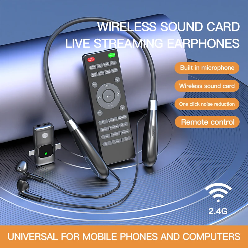 Ear Sound Card Wireless Sound Card & Earphones: Studio Echo Mixer for PC & Mobile ...