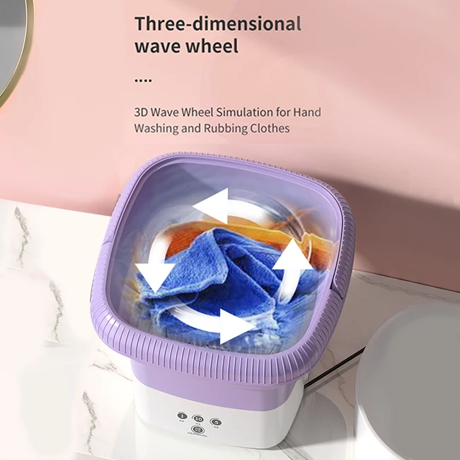 Mini Fully Automatic Portable Washing Machine Front-Loading Electric Manual Power Source aperçu 5