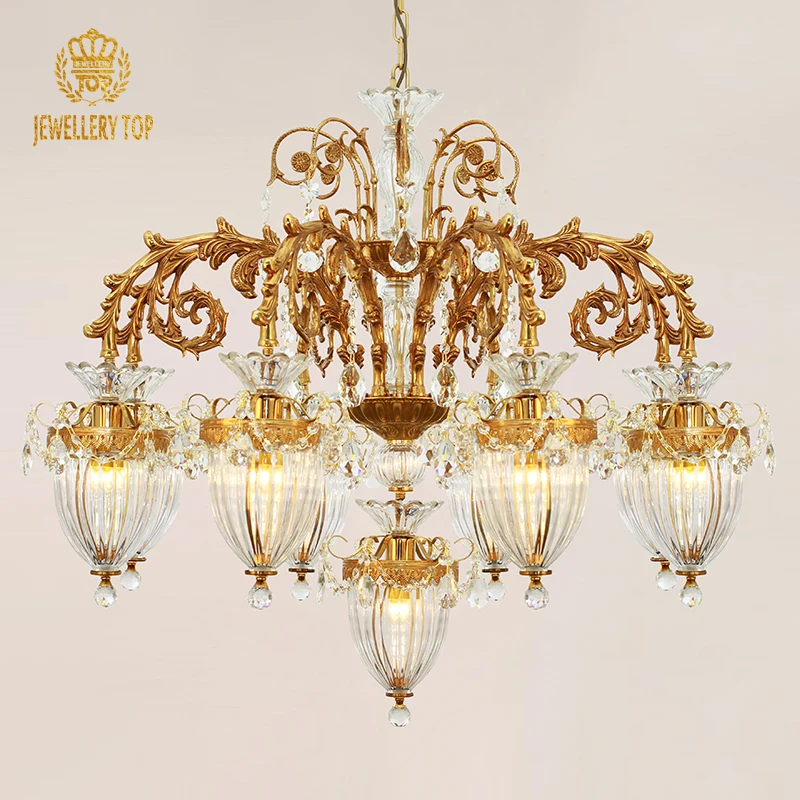 Jewellerytop European Classical Lighting Moroccan Style Pendant Light Antique Brass Stairwell Chandelier for Staircase