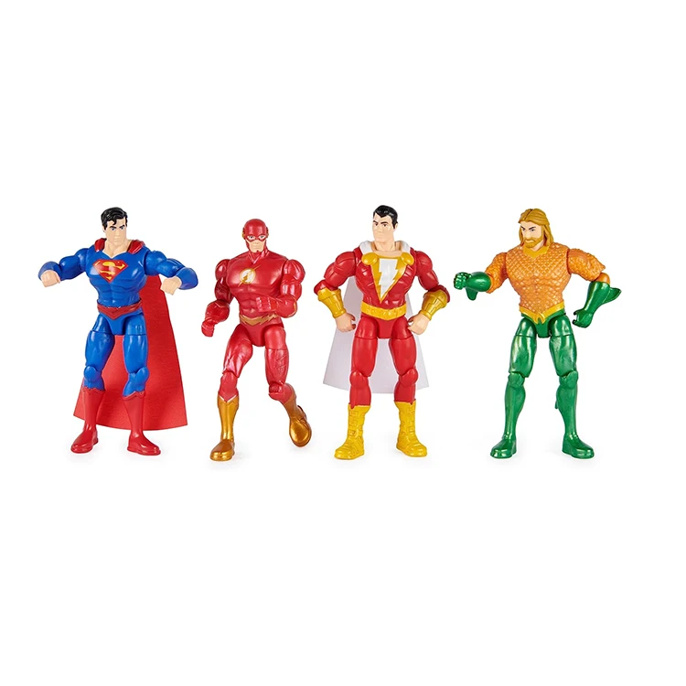 Customized Toy Four Sets for Kids Action Figure  Flash Aqua-man Sports Action Figures Anime Figures