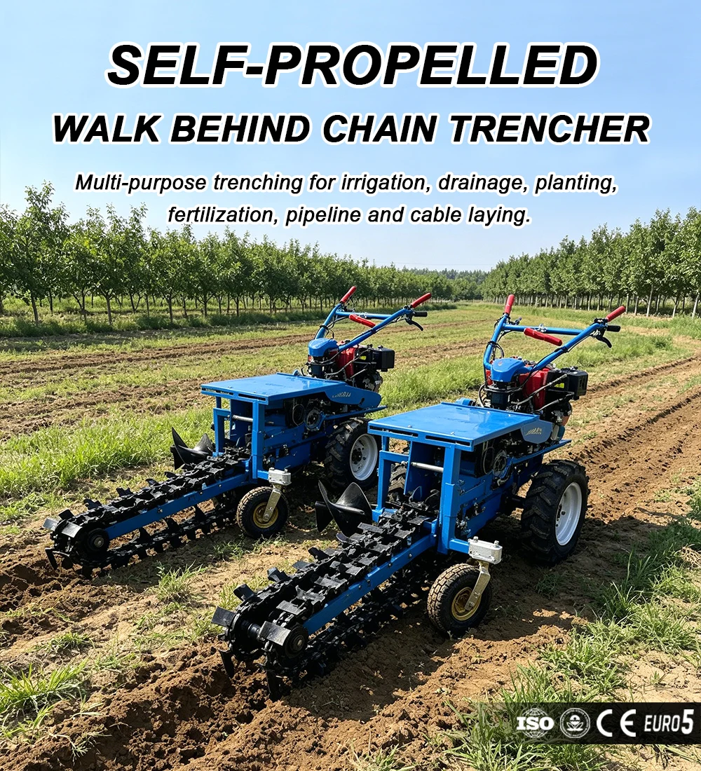 Fiber Optic Cable Handheld Chain Trencher Machine Mini Ditching ...
