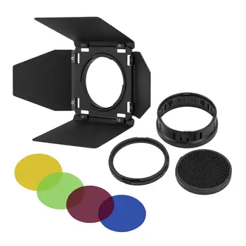 Godox BD-08 Honeycomb Grid Barn Door with Color Filter for Godox AD400Pro Flash Barndoor Kit