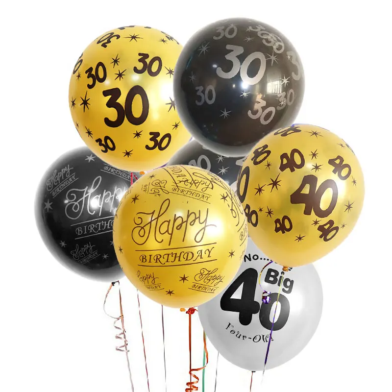 12" Imprimé Assortis Latex Ballons Pack De 5 Joyeux Anniversaire-Carlin