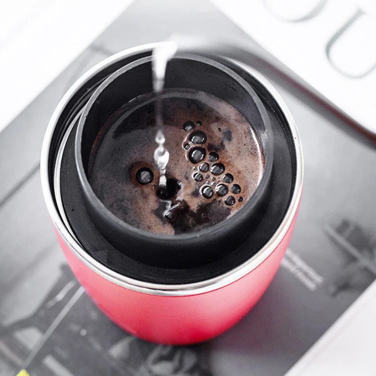 Portable All-In-One Pour Over Coffee Maker Adjustable Hand-mill Burr Grinder with Insulated Tumbler for Travel Camping Hiking