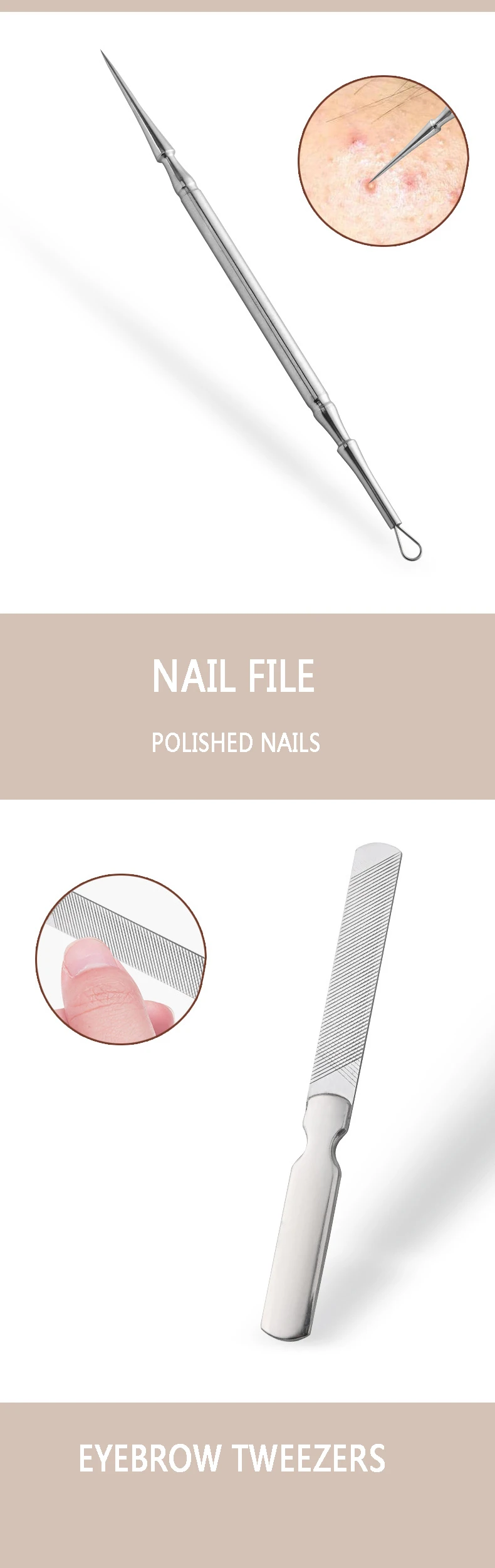 product best quality manicure cutters nail clipper set stainless steel beauty 10 pcs manicure set-4