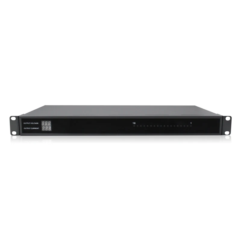 
 1U DC12V 18CH 20A для камеры видеонаблюдения с измерителем тока и источником питания  