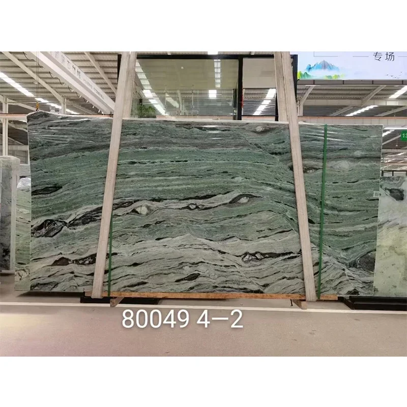 product newest hot polished green marble slab price for interior home wall floor design-3
