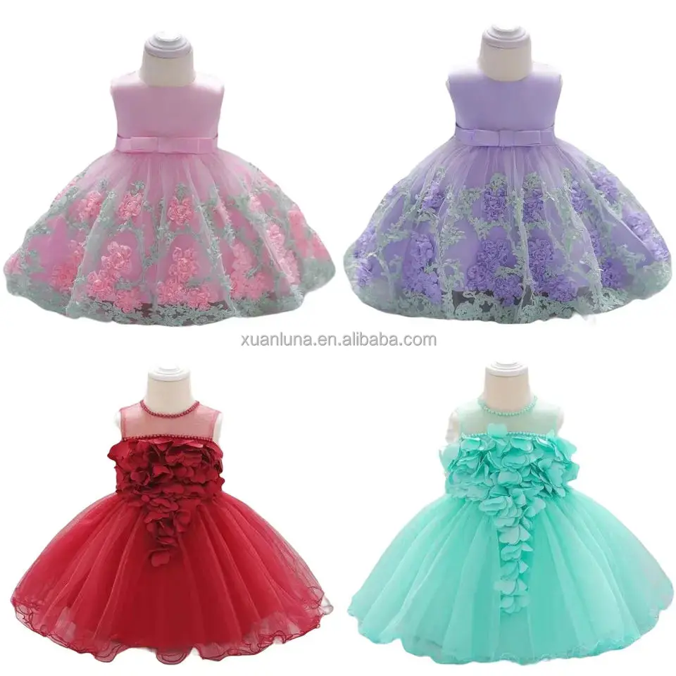 2023 Baby Girls Princess Dress Bow Lace Princess Clothes For Girls