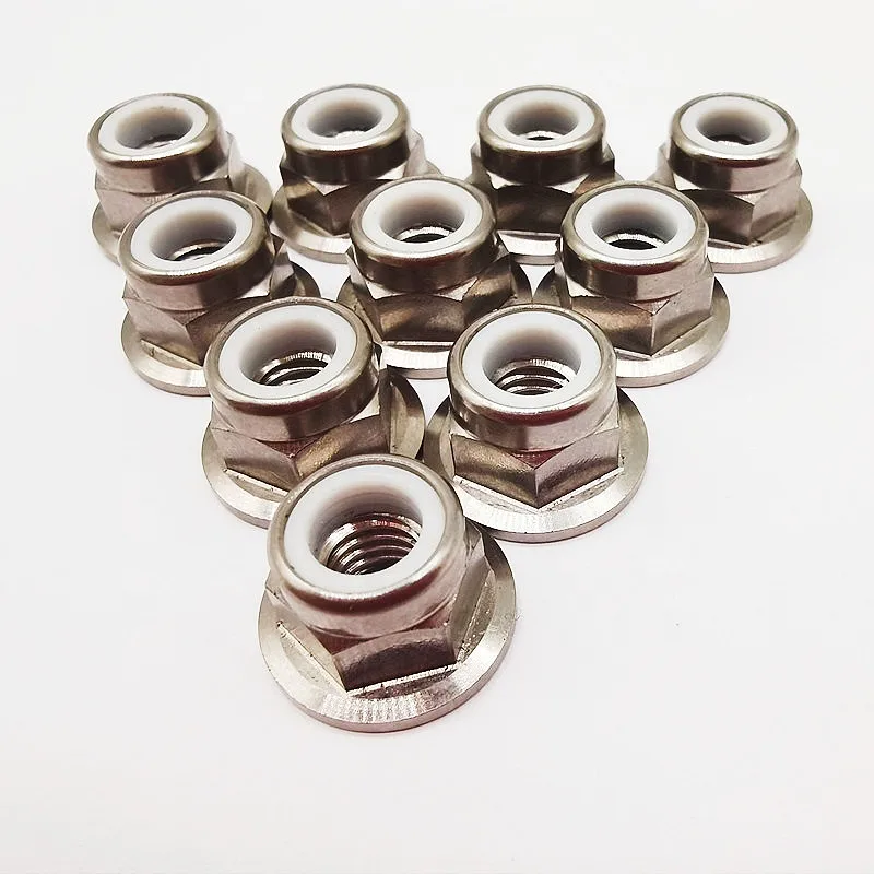 M3 M4 M5 M6 M8 Titanium Alloy Nylon Insert Selflock Nuts Hex Flange