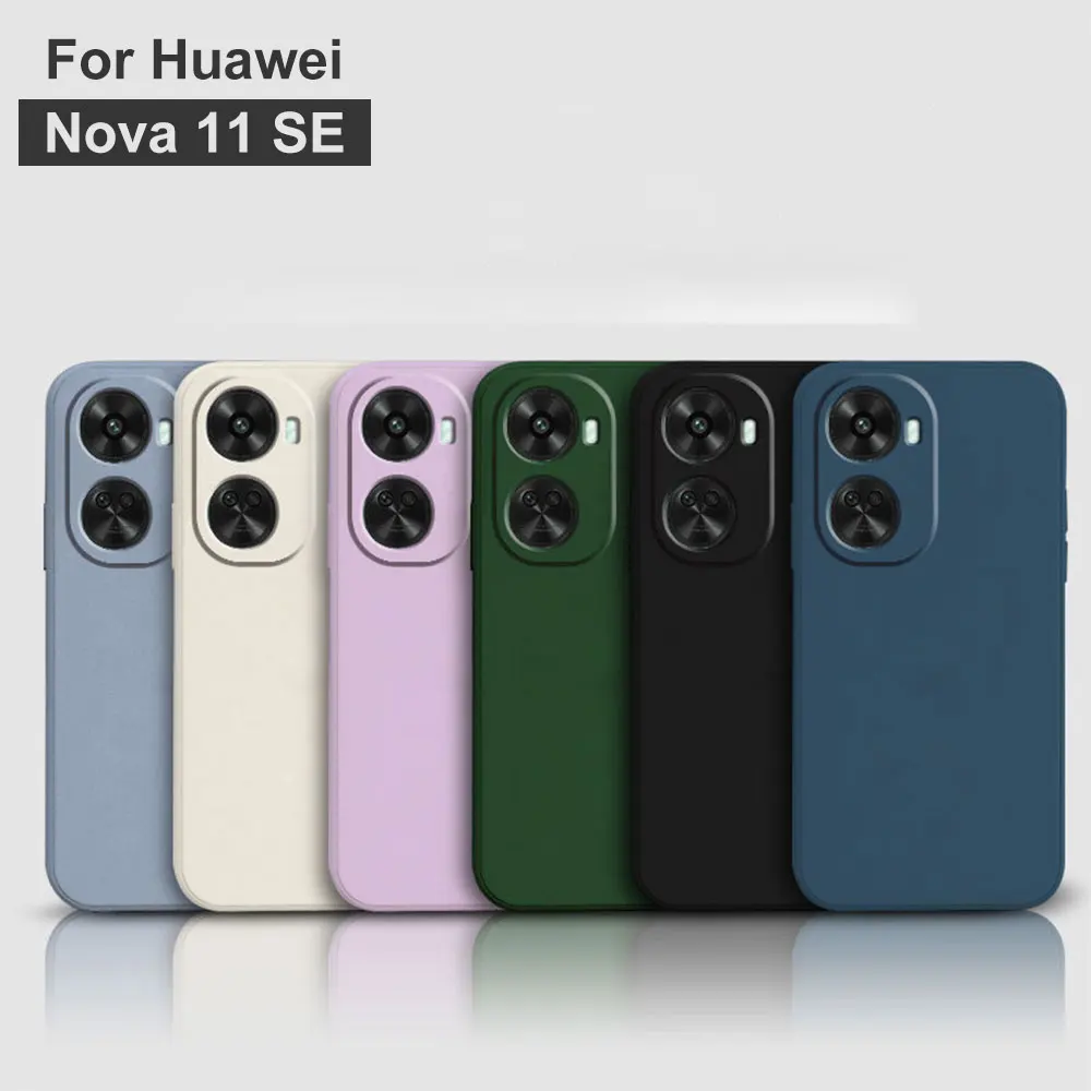 Tpu Phone Case For Huawei Nova 11 Se Pc Solid Color Silicone Precision Hole Camera Lens Protection Cases Sjk311