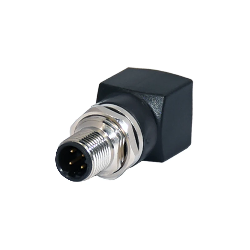 M12 Male RJ45 Straight Plastic Adapter A/D Coded 4 8 Pin M12