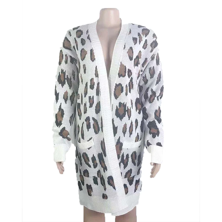 Leopard Cardigans Sweater Cardigan 