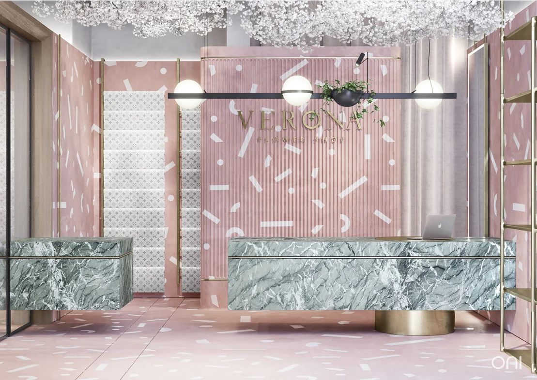 High Quality Reception Counter Desk New Design Modern White Hotel Beauty Salon pink Reception Desks