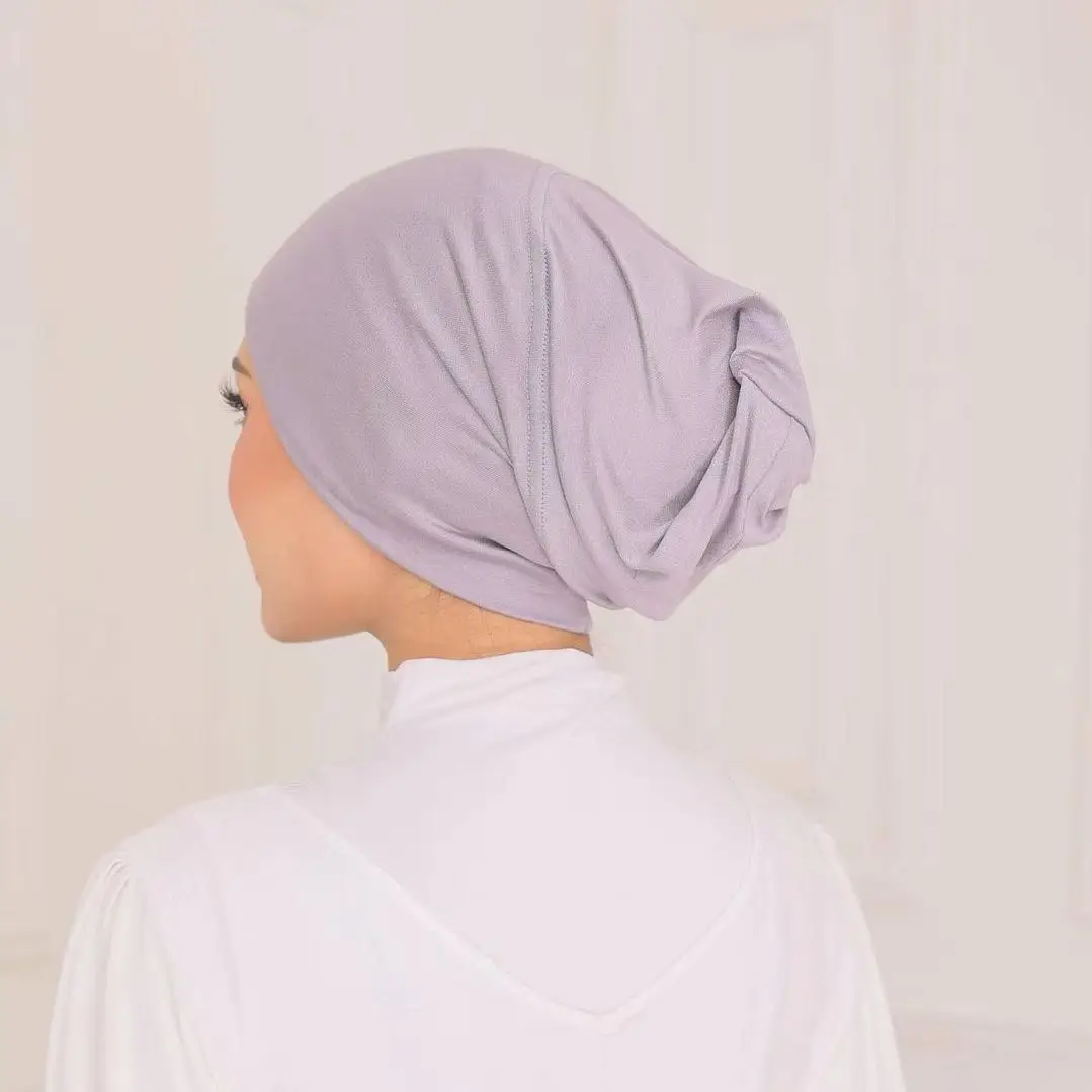 2026 High Quality Modal Inner Cotton Jersey Cap Material Hijab Under Scarf Bamboo Tube Muslim Inner Hijab Cap