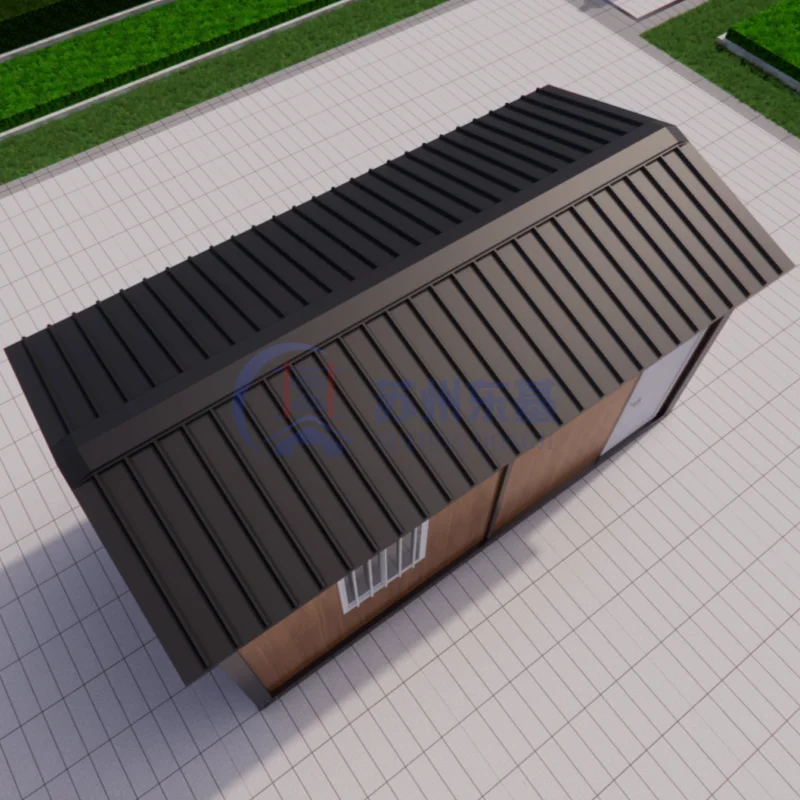 nhà nghỉ Airbnb 20ft bằng thép dạng phẳng tháo rời, mái tam giác, biệt thự tiền chế, nhà nhỏ cottage