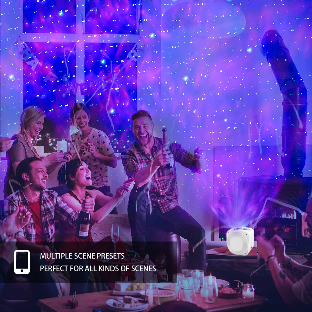 Умный светодио дный потолочный проектор с приложением красочная Туманность с Алексом ночной Светильник Звездный проектор