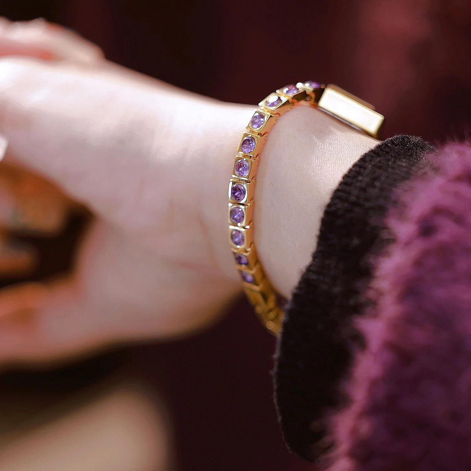 Elegant Gold and Purple Women\'s Bangle Watch Bs Luxury Women main image 2