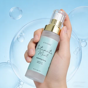 Private Label Organic Yoni Mist Intimate Mint Spray Anti-Bacterial Feminine Hygiene Probiotics Peach Flavor 100ml