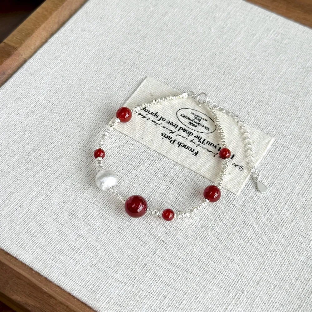 KAKODIY Fashion Jewelry Charm 925 Sterling Silver Beads Women's Jewelry Red Agate Beads Bracelet & Bangles Boutique Jewelry detail 2