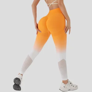 High Waist Seamless Yoga Pants with Gradual Print New Release Fitness Sports Tight Leggings Elastic Waist Closure Run Fast