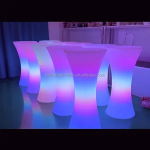 Glowing bar Nightclub Furniture Illuminated Led bar Table Led Furniture Portable Bars with Slim Waist Design