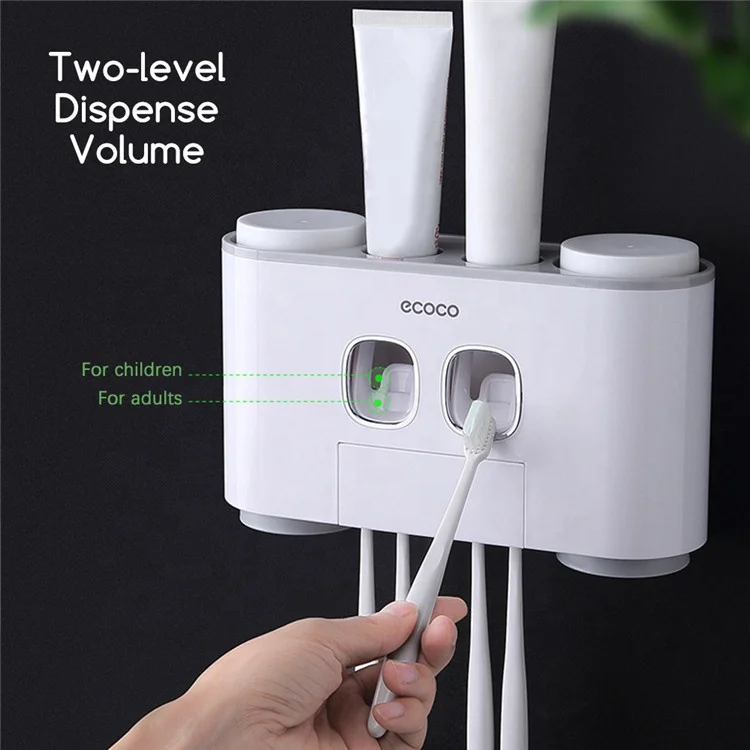Automatic Toothbrush Holder with Toothpaste Squeezer Plastic Sterilizer for Convenient Oral Hygiene