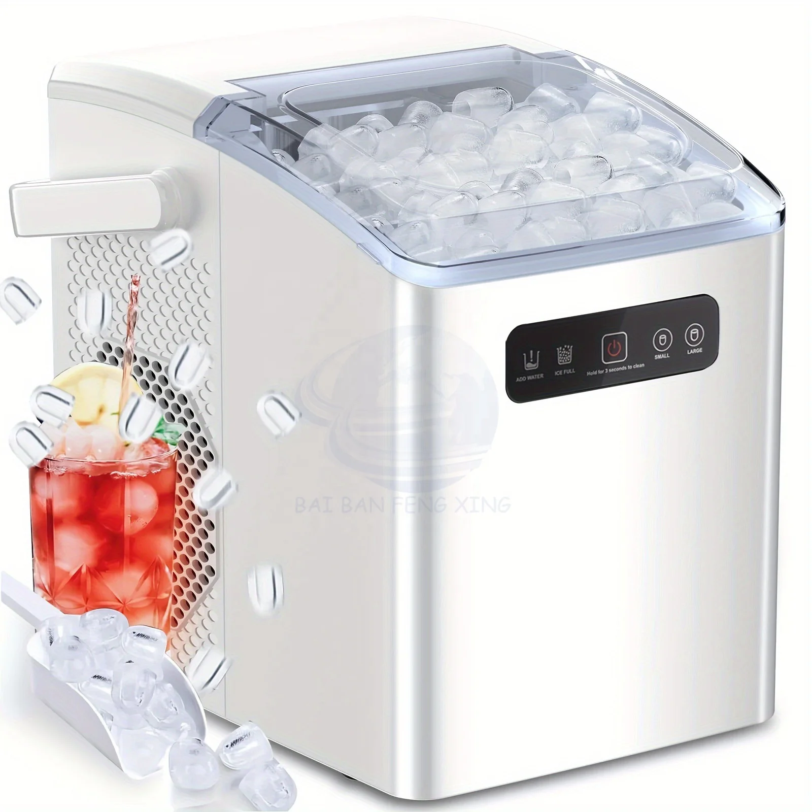 ポータブル高効率製氷機 プラスチックハウジング 家庭用・屋外使用 複数の厚肉弾丸型氷キューブ金型 高速製氷 2