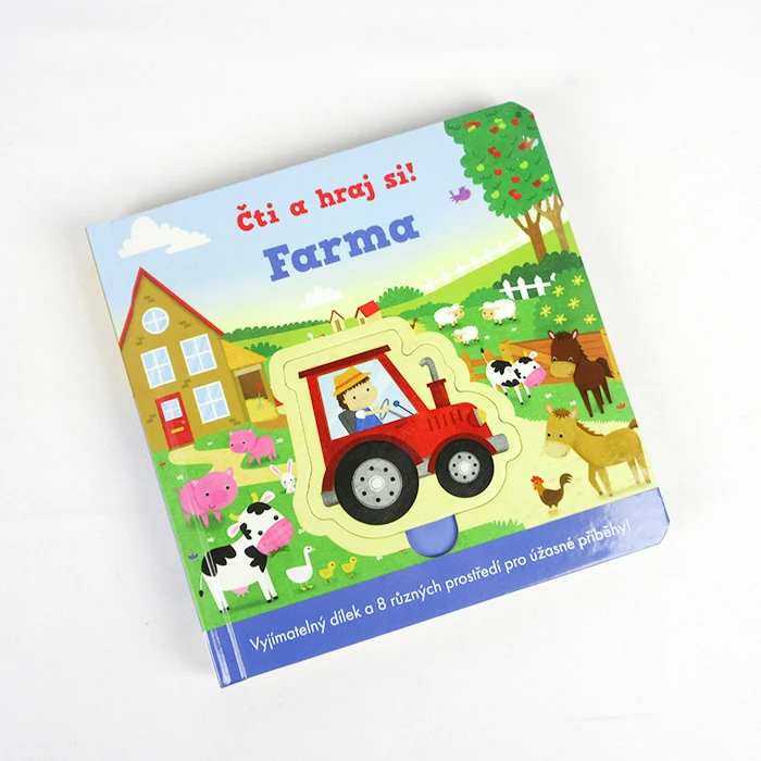 Die Cut Board Book Custom Farm Board Book Early Education Cardboard Book for Children