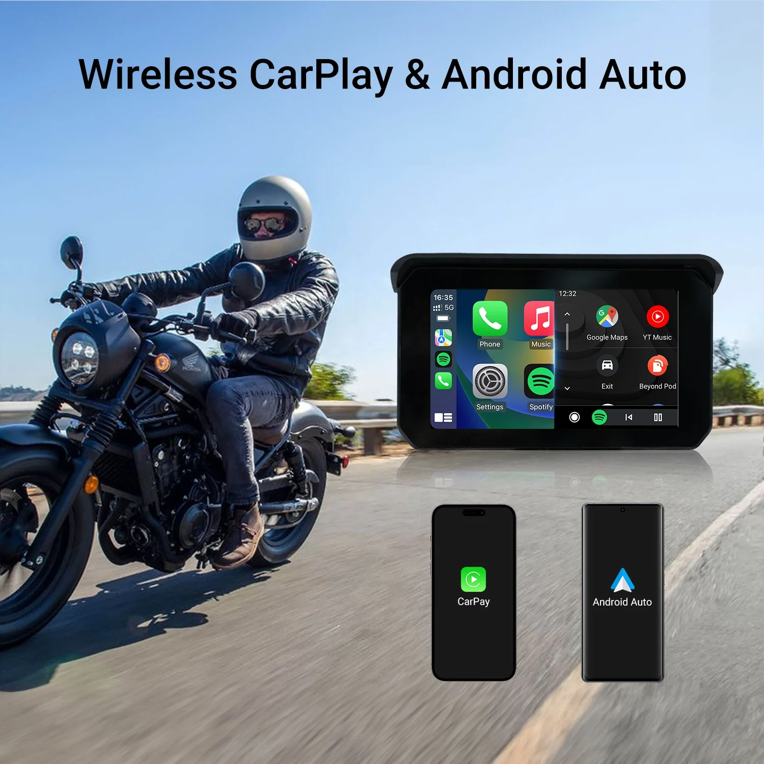 Ottocast Lite C5 SE ポータブルバイクGPS 無線CarPlay/Android Auto