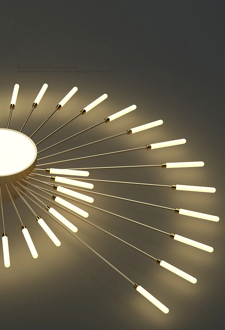 Nordic Fireworks Rotating LED Ceiling Lamp Simple High-end Living Room Lamp Creative Personality Home Decoration Chandelier
