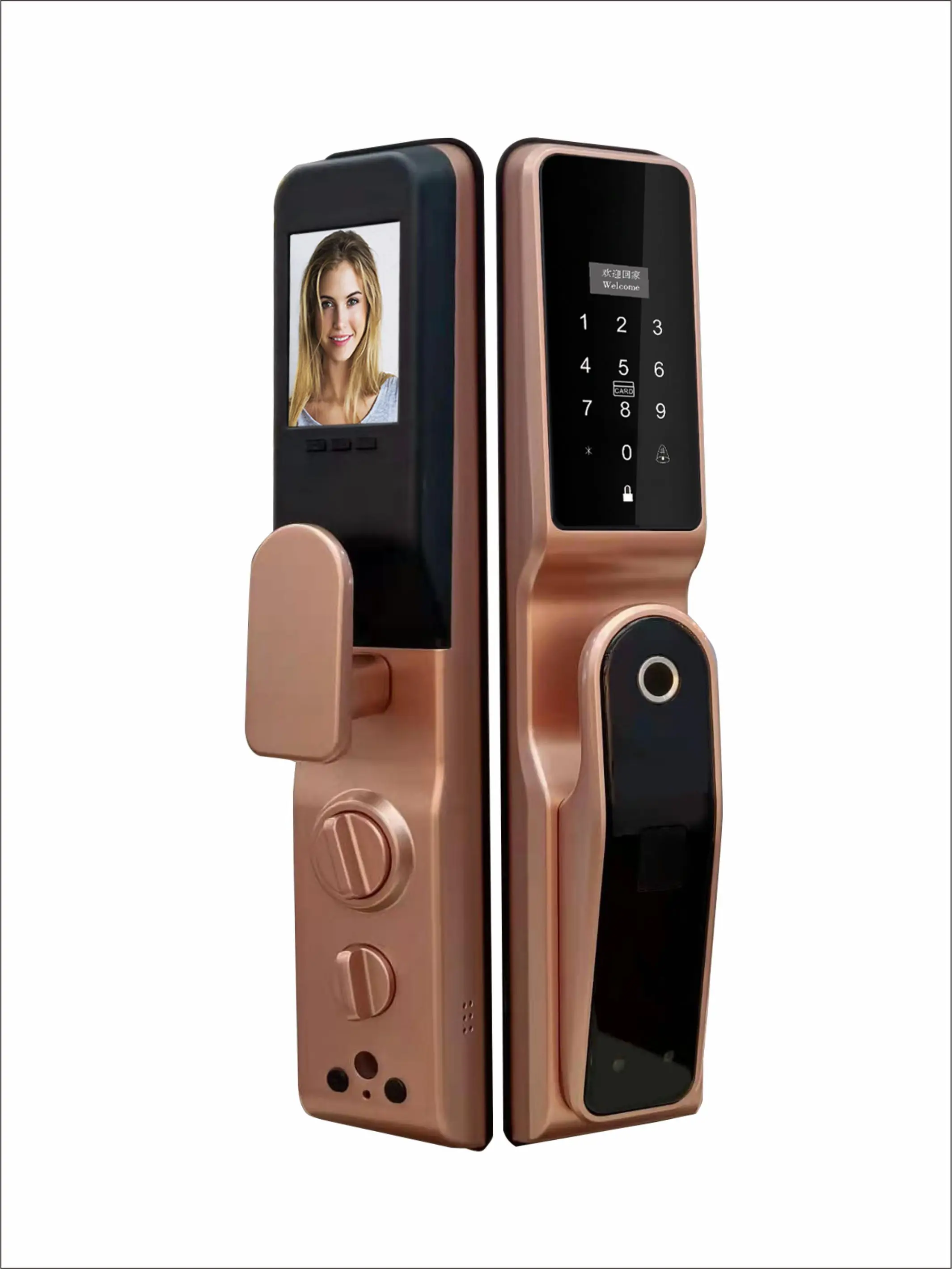 Smart Door Lock with Surveillance Camera Home Security Visible Smart Password Lock Fully Automatic Fingerprint Locks