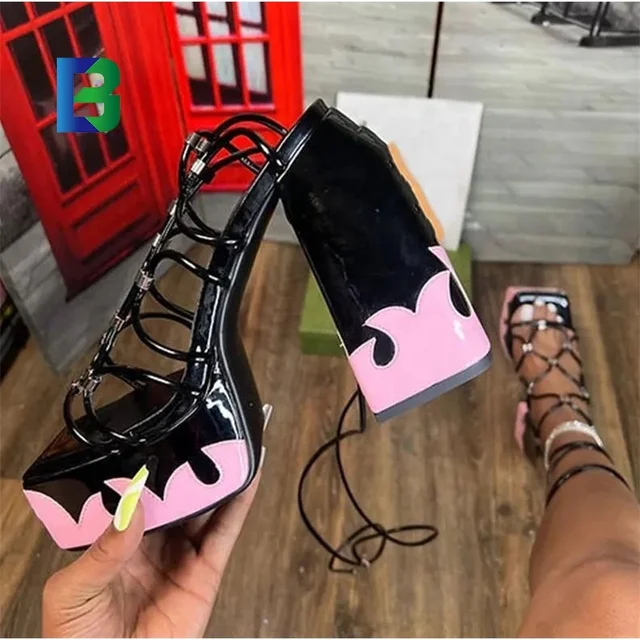 New Arrivals Platform ladies clunky Wedge Heels Ankle cross Strap roman Sandals Women thick High Heeled Sandals