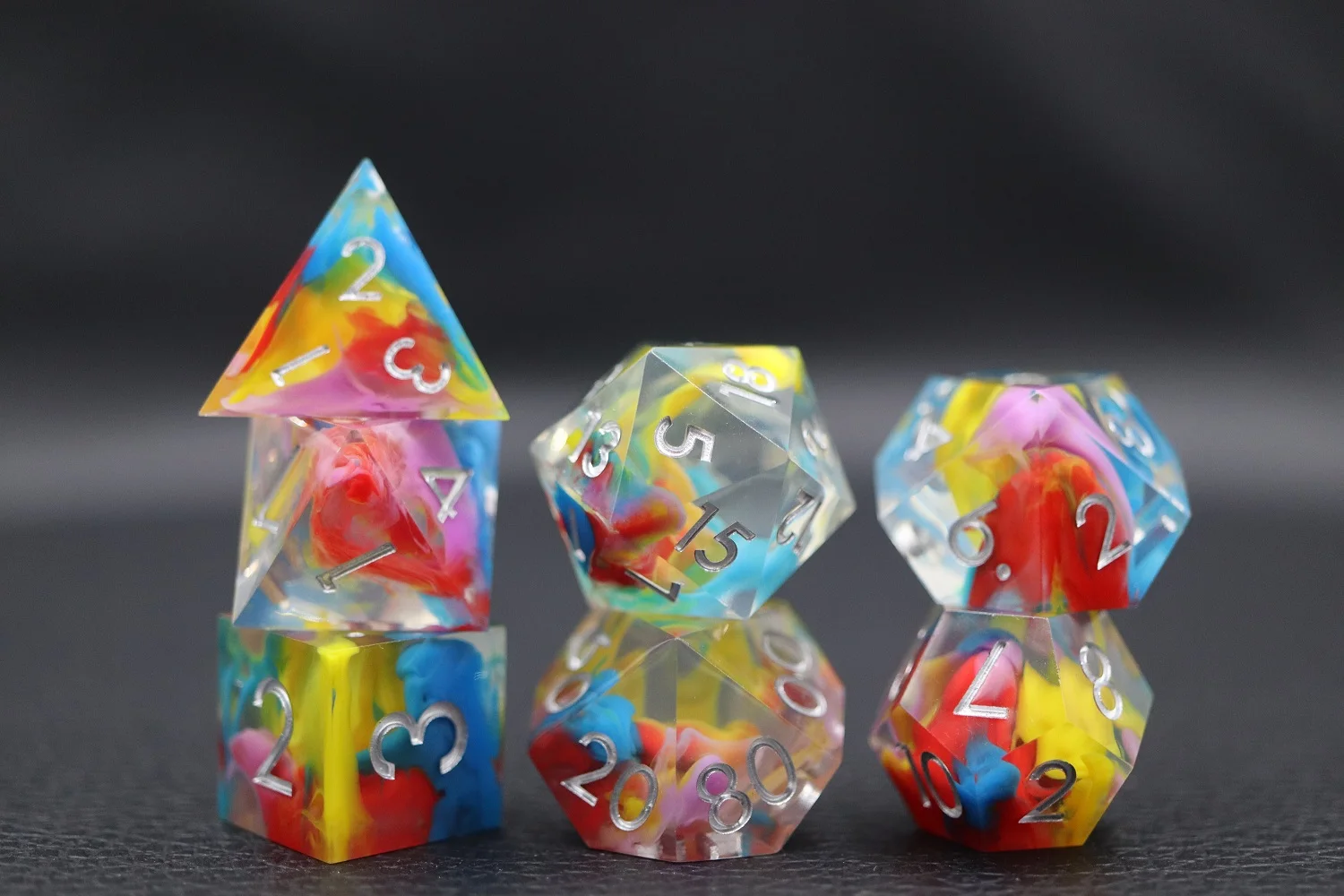OEM Custom D20 Dragon Resin Dice for DND Games 16mm Multiple 4 Colour Vapor Coloured Dice details