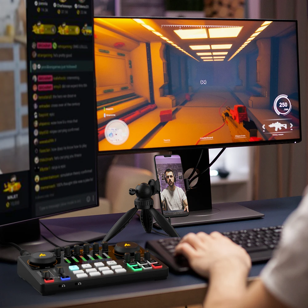 Maono Studio Audio Interfaces Dj Mixer Xlr Condenser Microphones