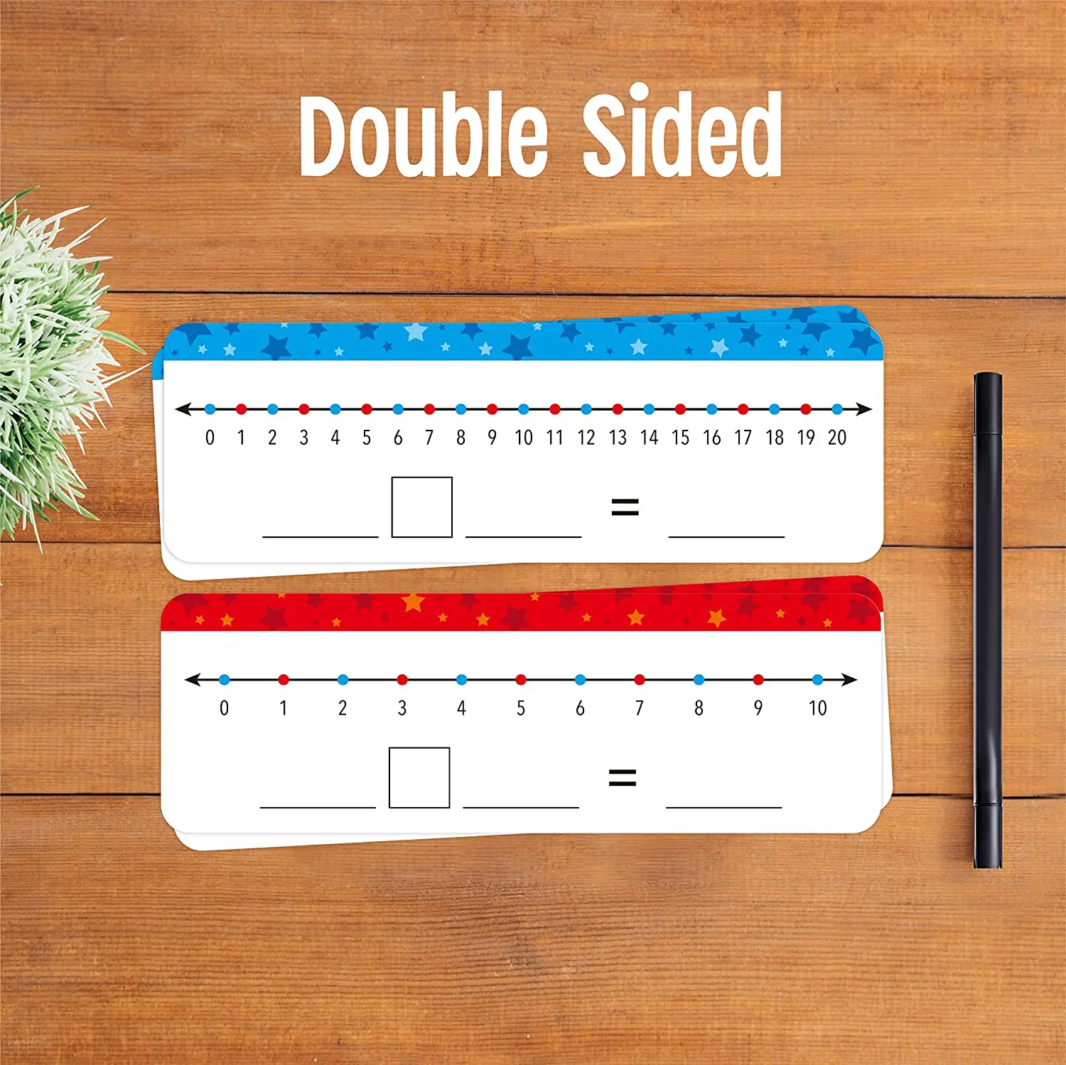 Customized 26 Packs Number Line Dry Erase Boards Cards Double Sided