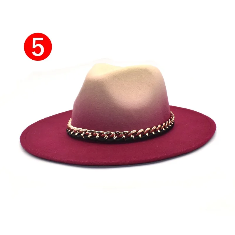 tie dye fashion wool fedora hat