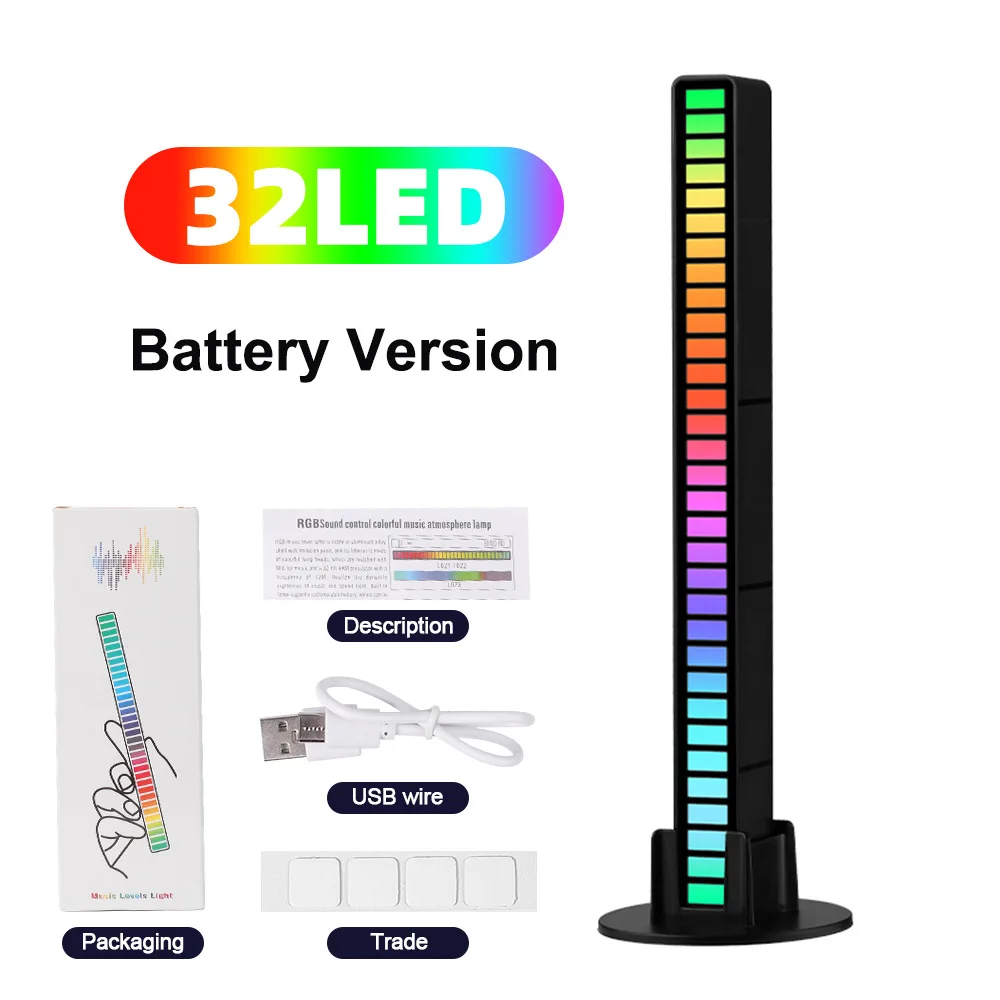 Smart Rgb Voice Control Led Strip Pickup Music Rhythm Recognition Lights Bar Rgb Audio Led
