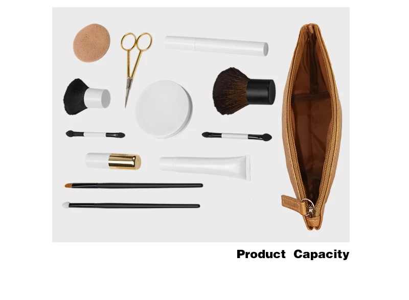 Wholesale Custom Travel Artist Private Label Brown Small Washable Tyvek DuPont Kraft Paper Cosmetic Bag