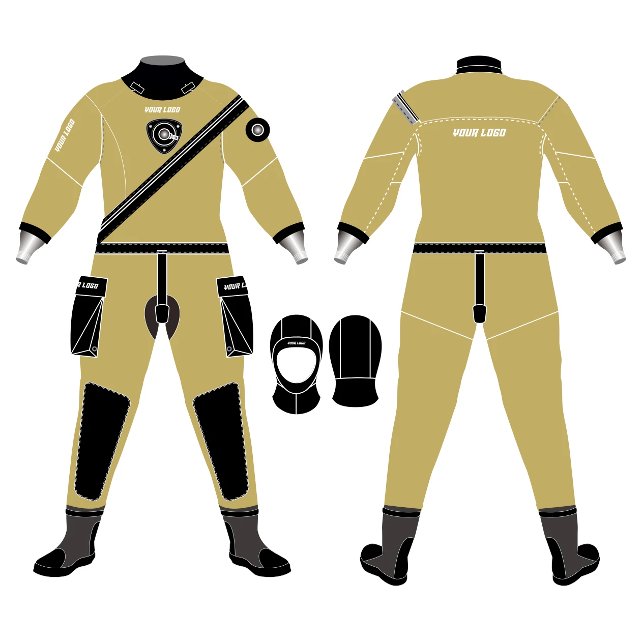 Factory Custom 3 Layer Nylon Diving Drysuit For Men Waterproof Neoprene