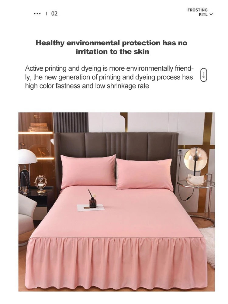 Wholesale High Quality King Size Adjustable Elastic Ruffled Bed Skirt